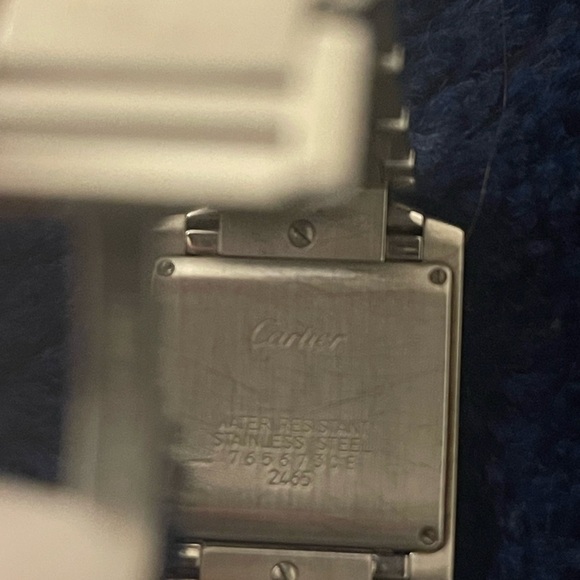 Cartier Authentic Stainless Steel Tank Francaise 
QTZ with date. - Picture 3 of 6
